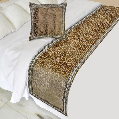 The HomeCentric King/Queen/Twin Brown Decorative Bed Runner CA King 86"x18" Bed by TheHomeCentric