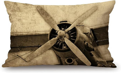 Airplane Lumbar Throw Pillow Cover 12x20 Inch Decorative Bedroom Living Room by Solekla
