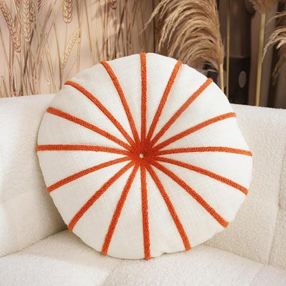 S_SSOY Round Pumpkin Throw Pillows 16", Colorful Striped Cushions Floor Pillows by S_SSOY