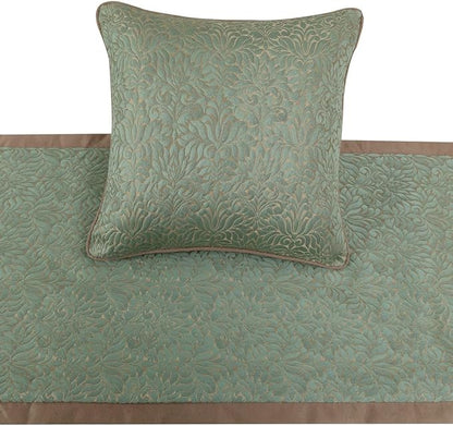 The HomeCentric King/Queen/Twin Blue & Beige Decorative King 90"x18" Bed Runner - Image 2