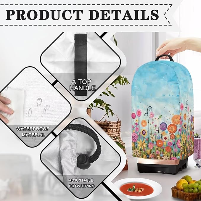 Colorful Daisy Print Blender Covers - Image 5