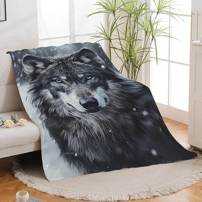 Wolf Blanket Wolf Throw Blanket Flannel Stuff Merch Cozy Decor Fleece Plush - Image 6