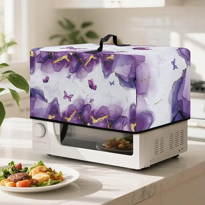 Microwave Oven Dust Cover, Marble Heat-Resistant Waterproof Polyester Fabric - Image 3