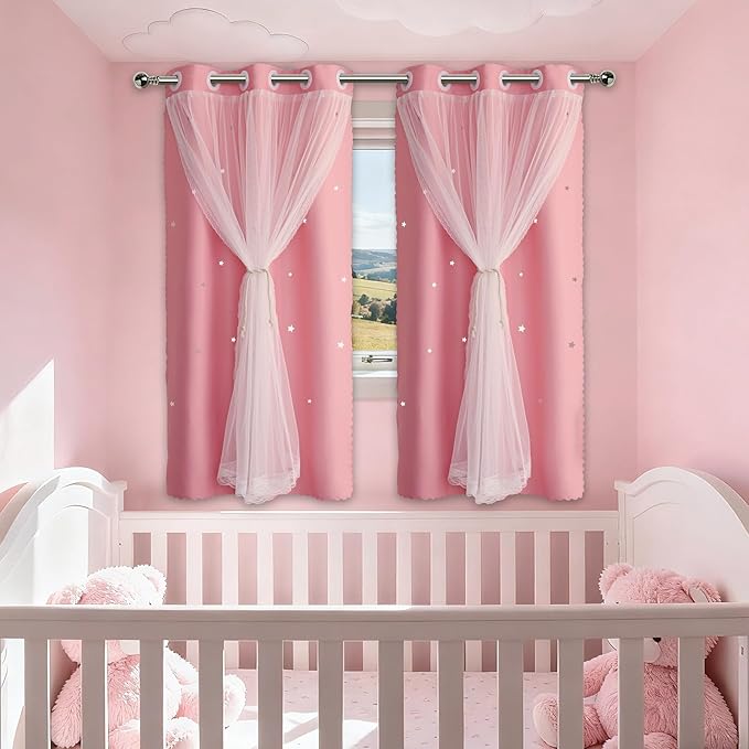 Pink Curtains for Girls Bedroom Cute by Ftinala