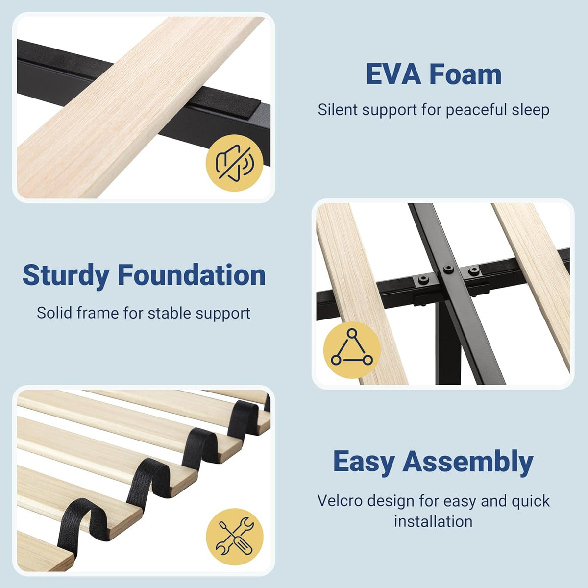 allewie full size upholstered bed frame with charging on a desk or shelf