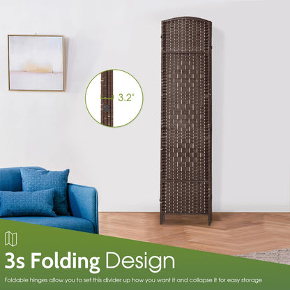 fdw | 4-panel folding room divider | 6ft showing dimensions