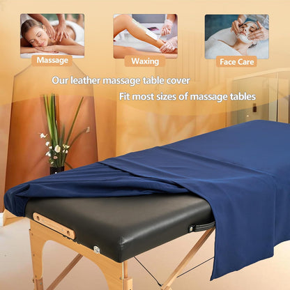4 sets extra thick blue massage table sheets showing dimensions