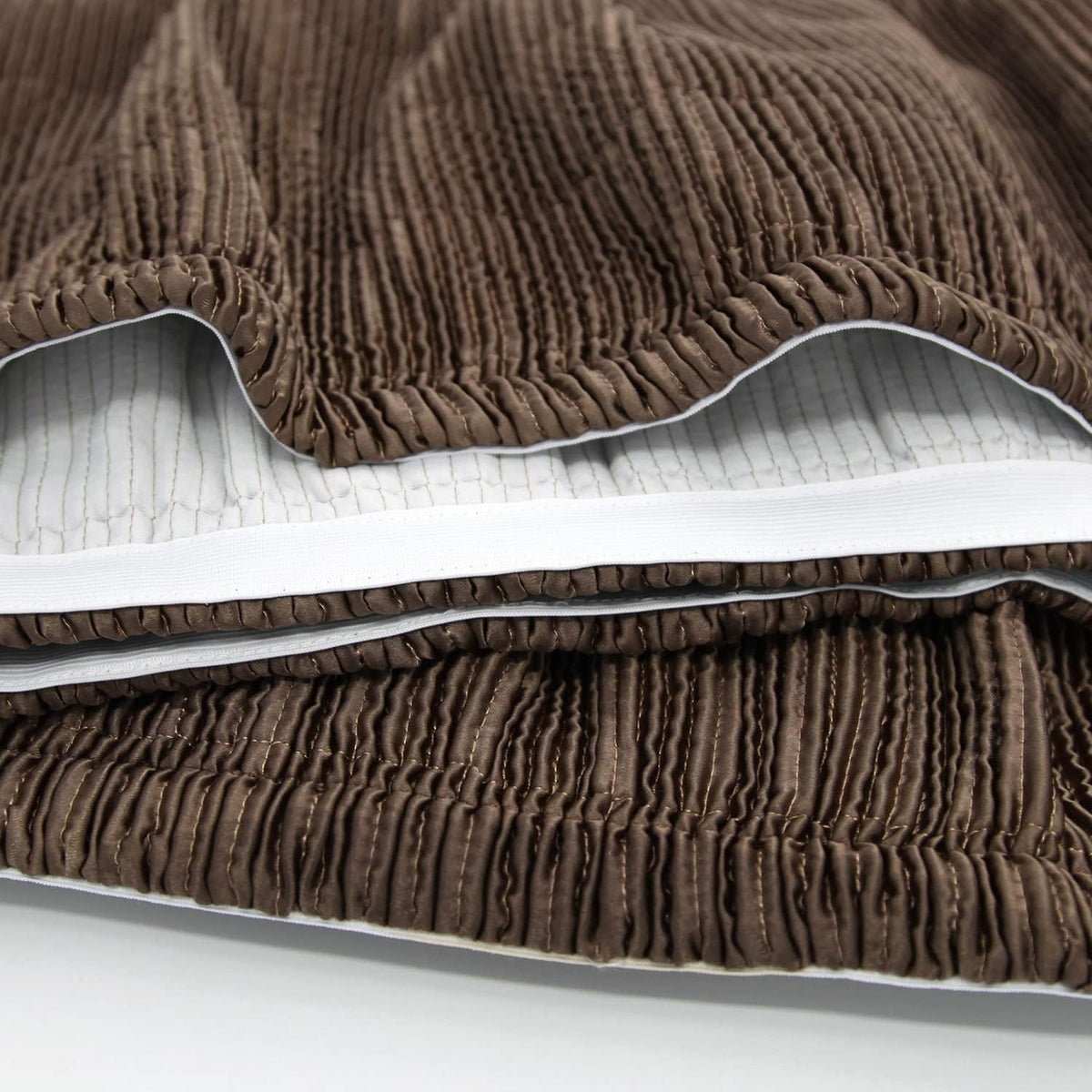 marquess box spring cover-wrap around elastic.vertical stripe pattern showing dimensions