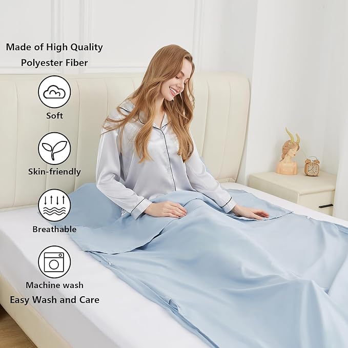 Sleeping Bag Liner Camping Adult Sleep Sack Lightweight Travel Sheet - Image 3