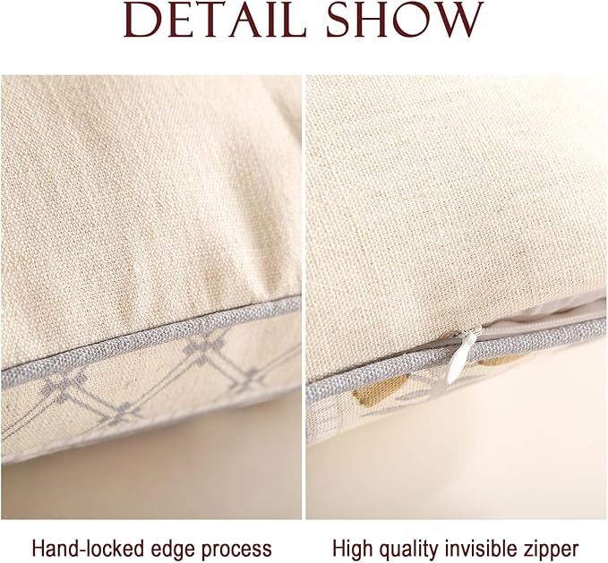 patdrea Designer Square Throw Pillow Covers Set of 2, Rustic Linen - Image 4