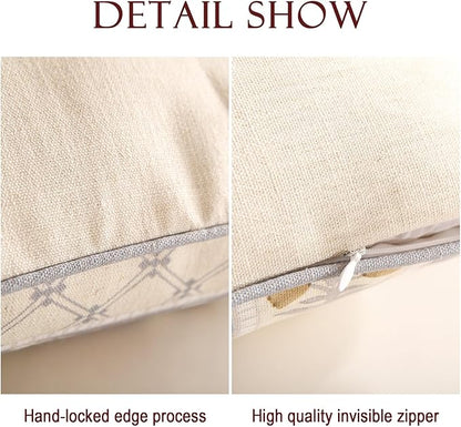 patdrea Designer Square Throw Pillow Covers Set of 2, Rustic Linen - Image 4