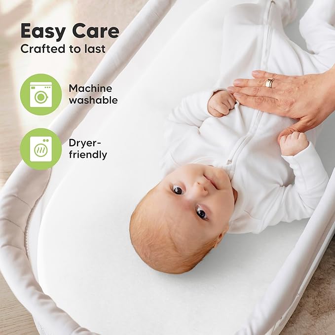 2-Pack Organic Bassinet Sheets for Girls, Boys - Image 7