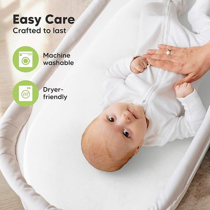 2-Pack Organic Bassinet Sheets for Girls, Boys - Image 7