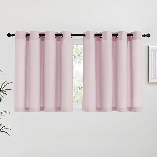 NICETOWN Blush Pink Linen Curtains by NICETOWN