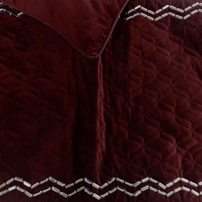 The HomeCentric King Queen Twin Deep Wine Designer Twin 53"x18" Bed Runner - Image 3