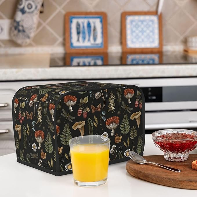 Vintage Witch Leaves Plant Mushroom 2 Slice Toaster Cover, Waterproof Toaster - Image 7