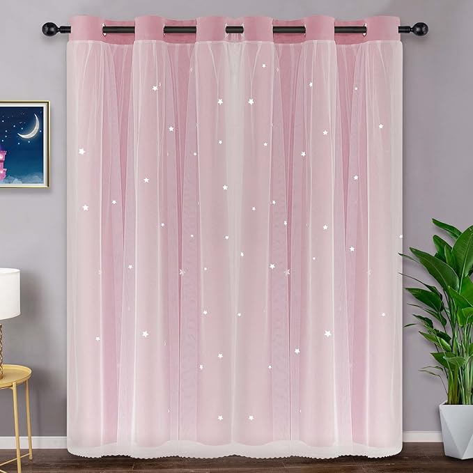 Kinryb Star Hollowed Out Kids Curtains - Image 2