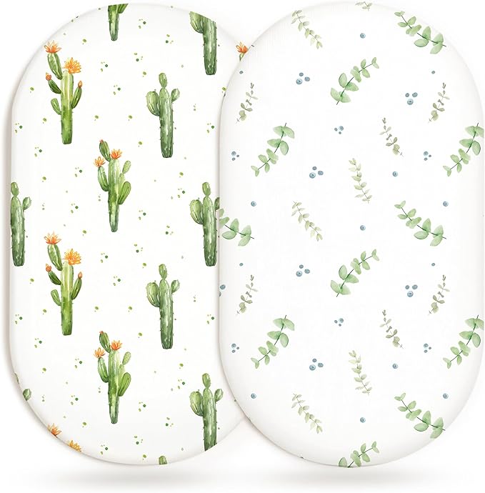 Bassinet Sheets for Baby Girls Boys 2 Pack, Fitted Baby Mattress Sheet for by Home