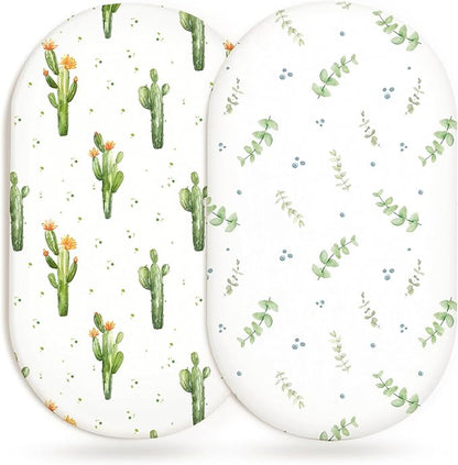 Bassinet Sheets for Baby Girls Boys 2 Pack, Fitted Baby Mattress Sheet for by Home