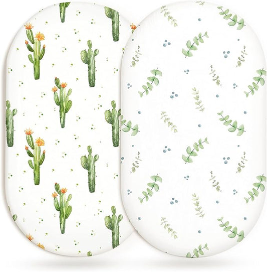 Bassinet Sheets for Baby Girls Boys 2 Pack, Fitted Baby Mattress Sheet for by Home