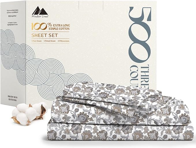 Mayfair Linen 100% Cotton Printed Bed Sheets Twin XL Set by MayfairLinen