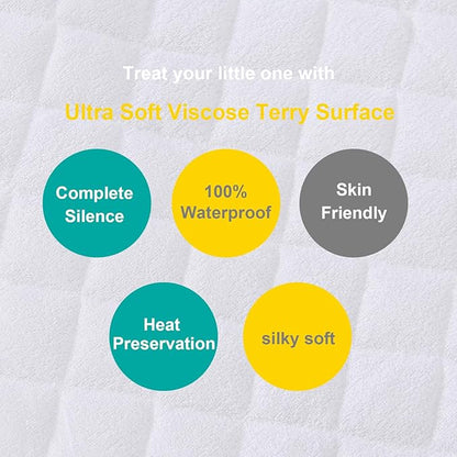 Waterproof Quilted Crib Mattress Encasement, Zippered Crib Mattress Protector - Image 2