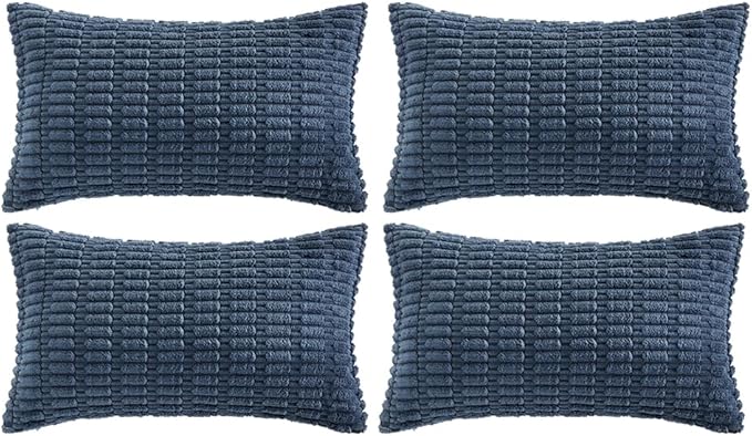 Fancy Homi 4 Packs Dusty Blue Decorative Throw Pillow Covers 16x24 Inch by Fancy+Homi