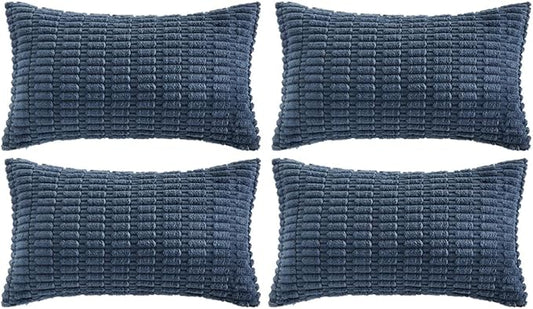 Fancy Homi 4 Packs Dusty Blue Decorative Throw Pillow Covers 12x24 Inch by Fancy+Homi