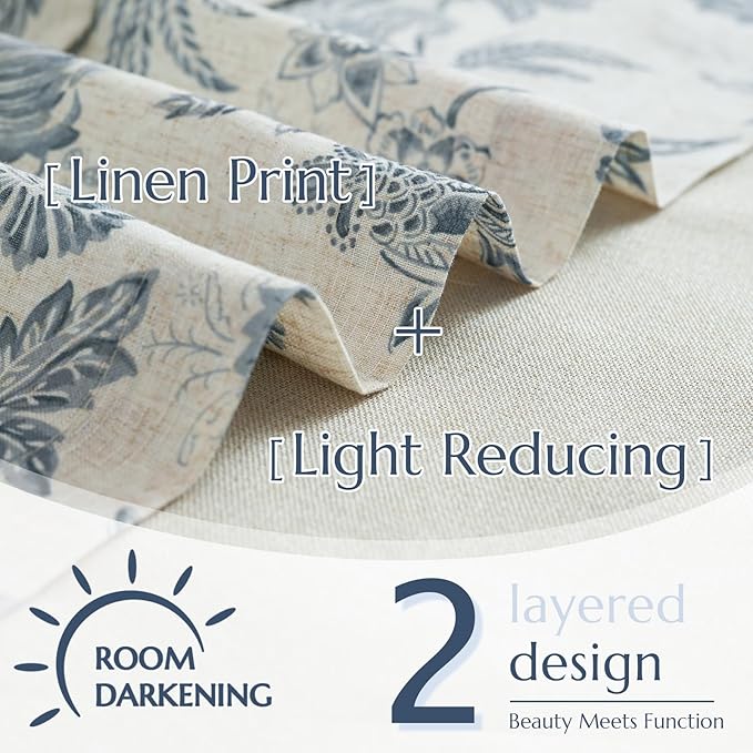 jinchan Floral Valance Curtain Linen Kitchen Valance - Image 4