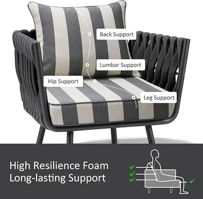 Outdoor Patio Chair Cushions Set, Water-Repellent, Fade Resistant, Deep Seat - Image 3