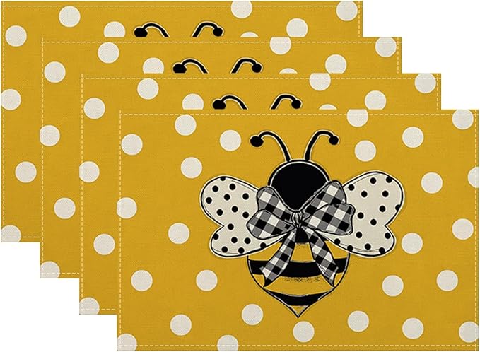 Bumble bee Placemats Set of 4 by Sunshineyan