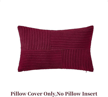 Burgundy Lumbar Throw Pillow Covers 12x24 inch, Farmhouse Home Decor, Boho - Image 3