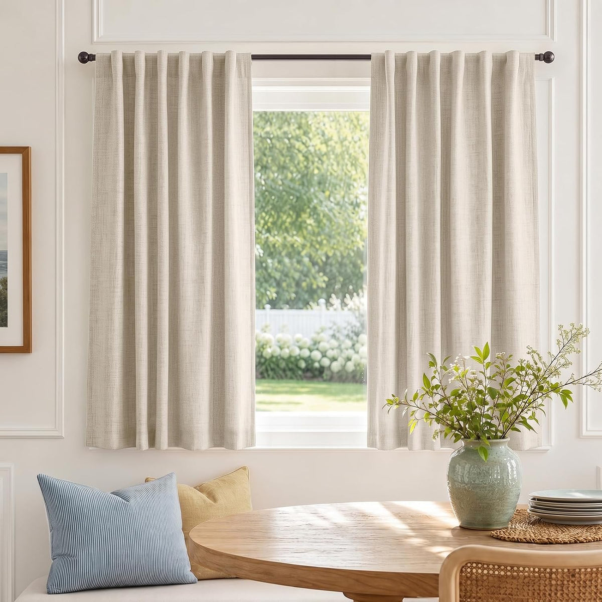 linen total blackout curtains for bedroom living room, package contents