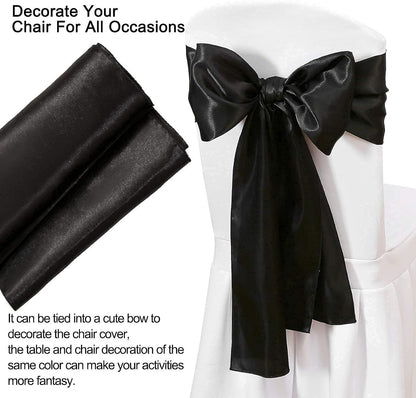 24 Pack Black Table Runners 12 x 108 Inches Long Smooth Satin Silk Black Halloween Table Runner for Party Wedding Birthday Banquet Decoration