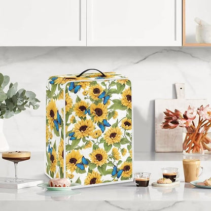 Mumeson Blue Butterfly Sunflower Coffee Maker Cover - Image 2