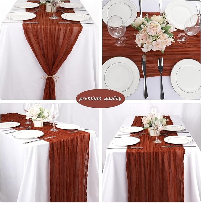 12 Pack 13Ft Cheesecloth Table Runner 35x157 Inch Boho Gauze Table Runner - Image 5