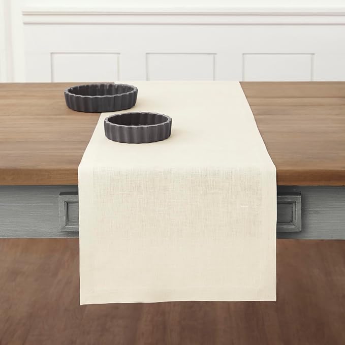 Solino Home Linen Ivory Table Runner 36 Inches by SolinoHome