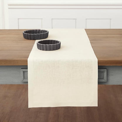 Solino Home Linen Ivory Table Runner 36 Inches by SolinoHome