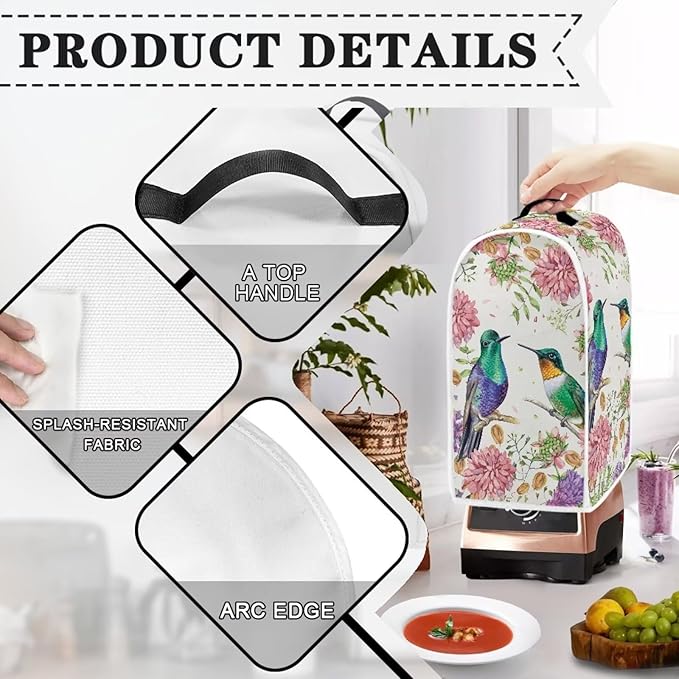 Floral Hummingbird Print Blender Covers - Image 4