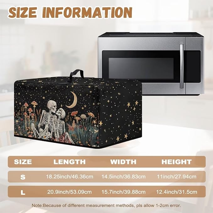 Microwave Oven Dust Cover, Halloween Skull Heat-Resistant Dust Proof Waterproof - Image 6