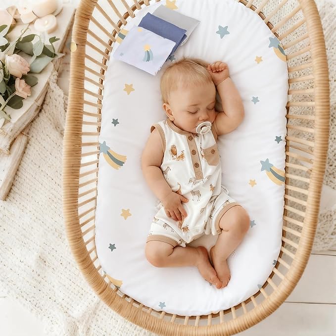 3 Pack Stretchy Bassinet Sheets - Image 6