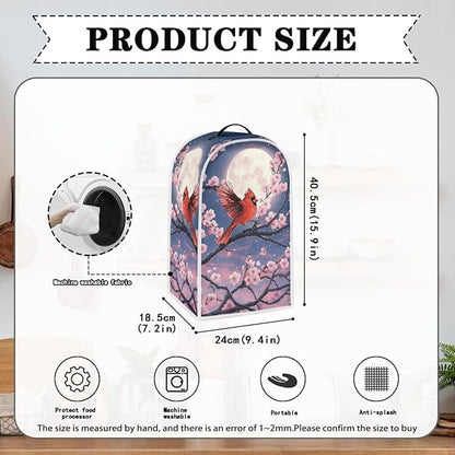 Talayituse Cardinal Cherry Blossom Moon Print Blender Dust Cover, Fingerprint - Image 3