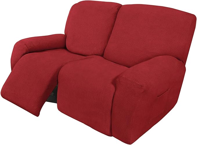 Easy-Going 6 Pieces Recliner Loveseat Stretch Sofa Slipcover Sofa Cover by Easy-Going