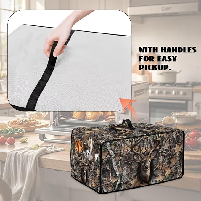 Dust-Proof Microwave Oven Cover Protector Microwave Oven Grill Cover Deer Elk - Image 5