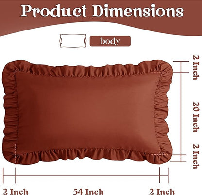 KKJIAF Ruffle Body Pillow Cases Set of 1, Ruffled Pillow Covers - Image 3