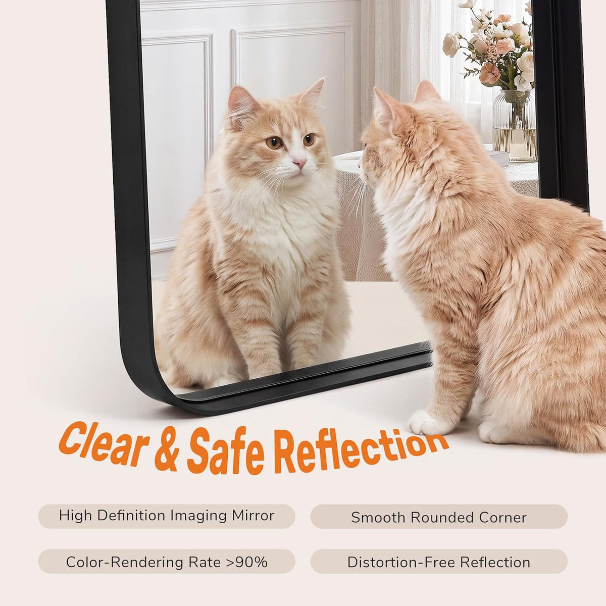 sweetcrispy bathroom wall mirror, 36x24 inch mirror for, close-up detail