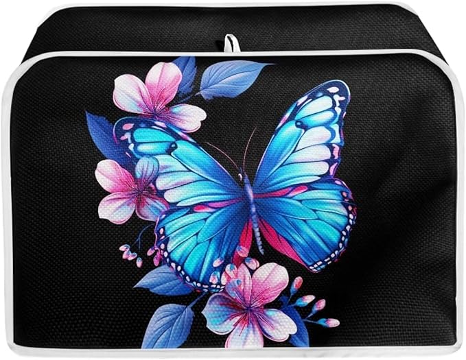 ZFRXIGN Blue Butterfly Toaster Cover 4 Slice Wide Slot Small Appliance Covers by ZFRXIGN
