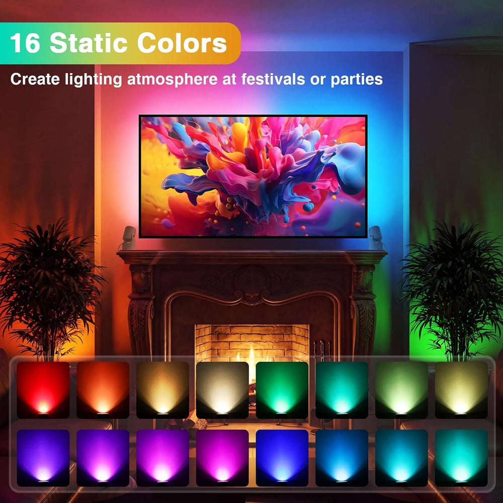 URTOM 4 Pack 6W RGBW Uplighting Indoor Color Changing Up Lights Indoor with R...