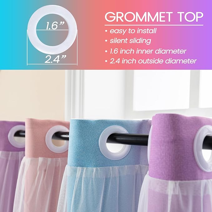Double Layer Blackout Curtains for Girls Bedroom - Image 5