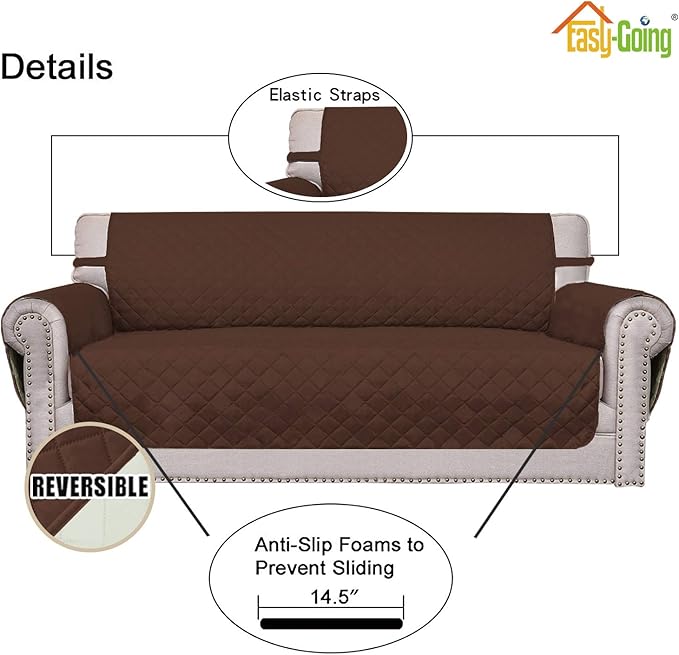 Easy-Going 4 Seater Sofa Slipcover Reversible Sofa Cover Water Resistant Couch - Image 3
